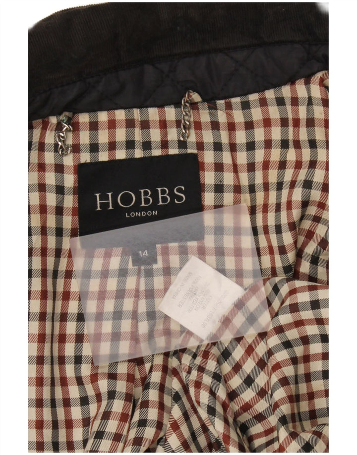 Hobbs Chaqueta acolchada acolchada para mujer UK 14 Medium Black Nylon