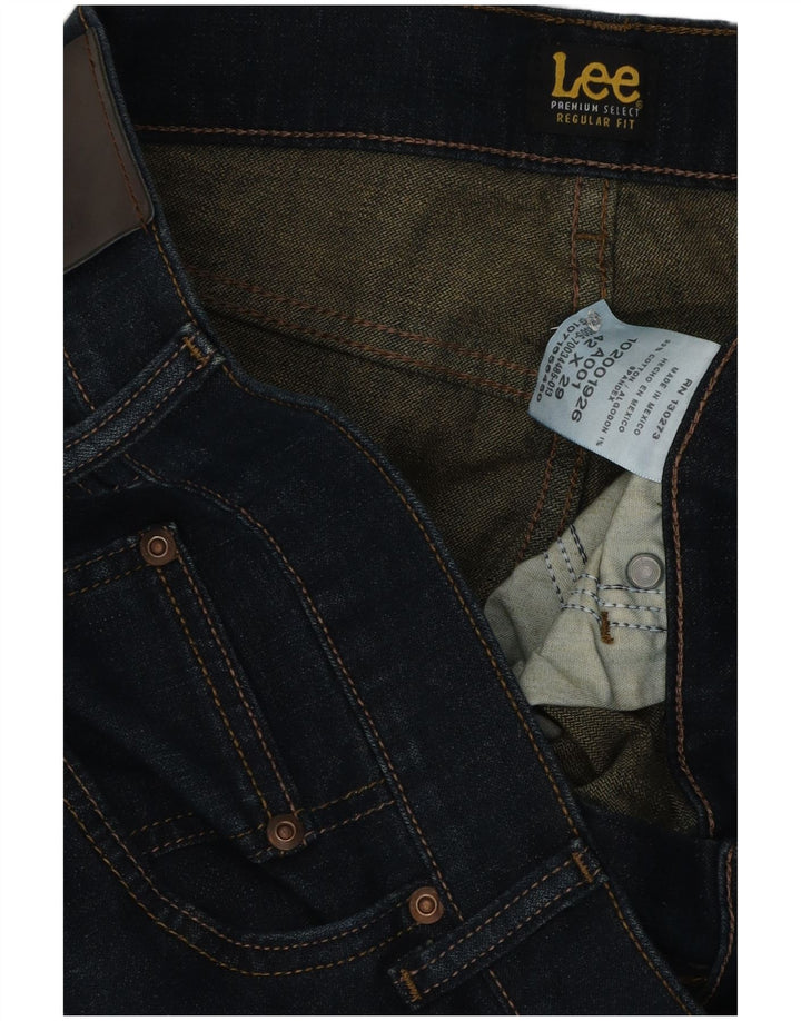 Vaqueros rectos de corte regular para hombre Lee W42 L29 Algodón azul marino