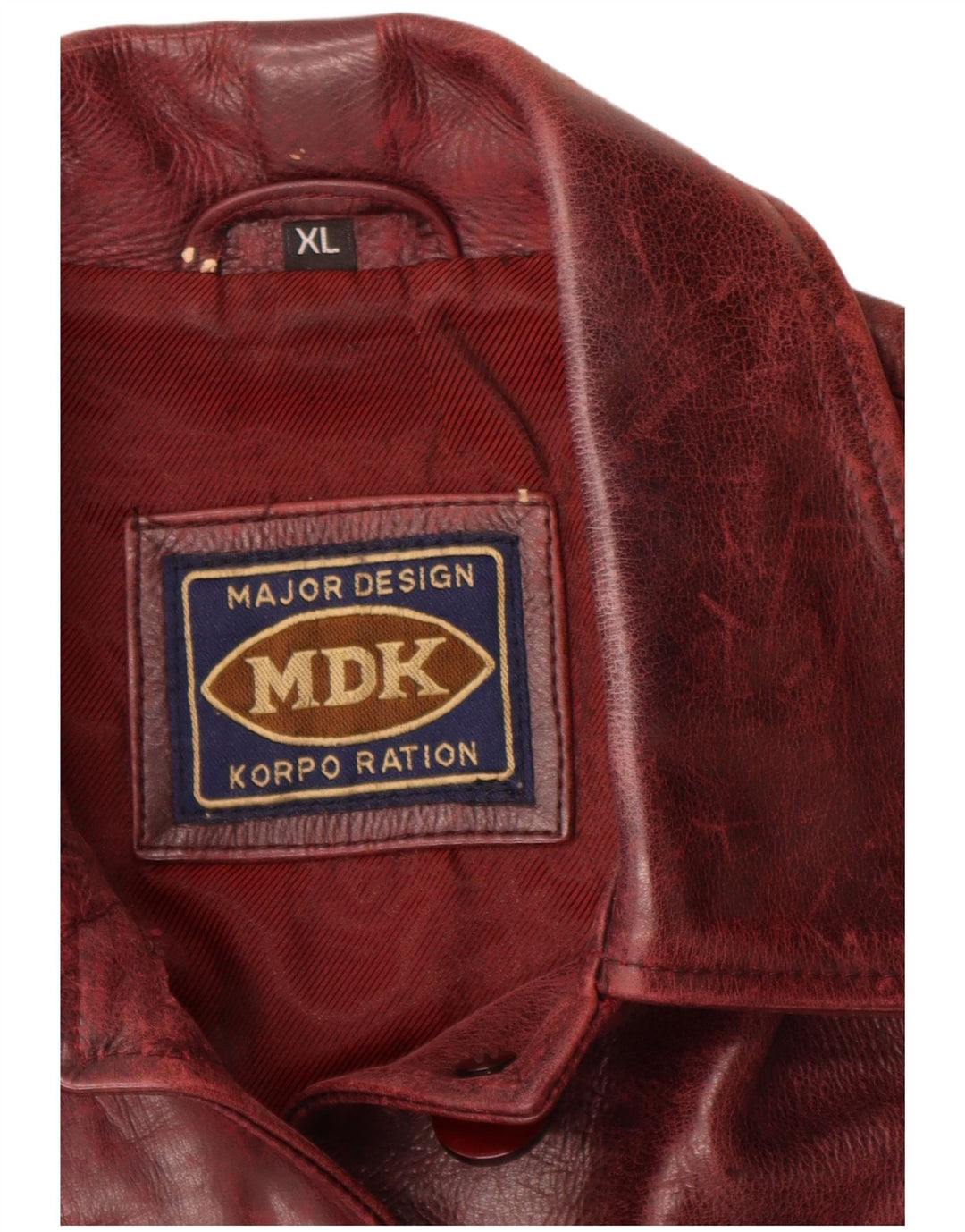 MDK Chaqueta de cuero para mujer UK 40 XL Borgoña