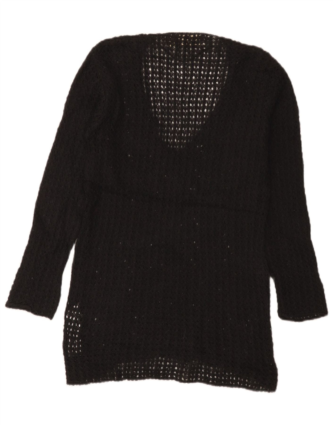 Zara - Jersey con cuello en V para mujer, talla 40, talla mediana, acrílico negro
