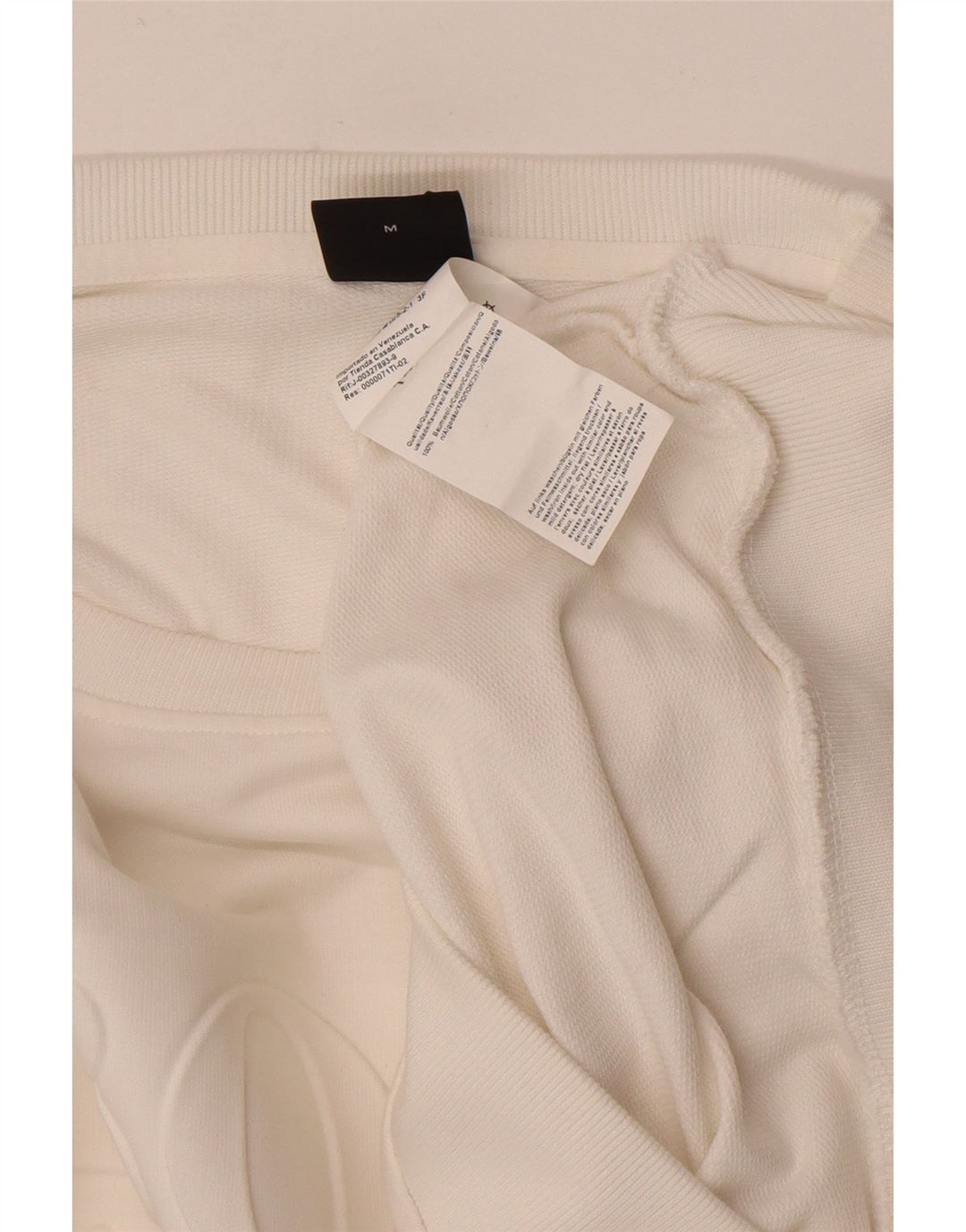 HUGO BOSS Hombre | Sudadera con gráfico tipo jersey de algodón blanco mediano