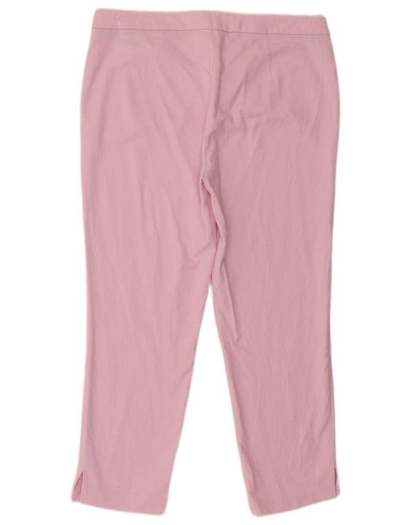 Pantalones Trussardi Mujer Tapered Cropped IT 44 Medium W32 L24 Rosa Algodón