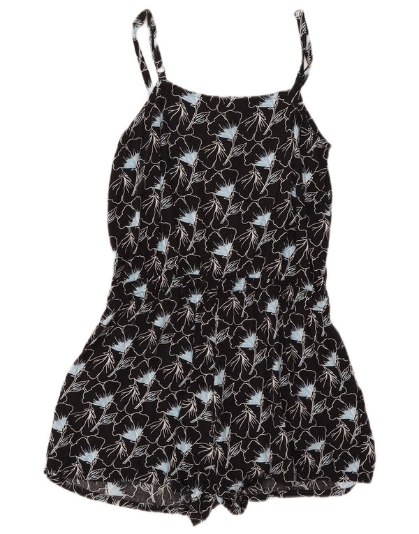 Levi's Mono corto sin mangas para mujer UK 10 Small Black Floral Viscosa