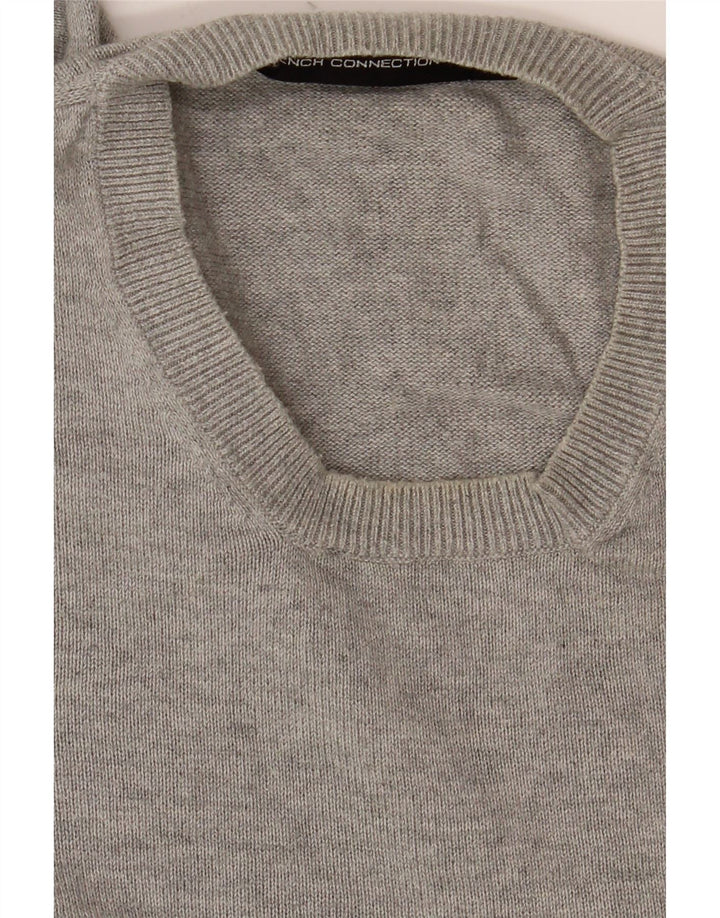 FRENCH CONNECTION Jersey de cuello redondo para hombre de algodón gris medio