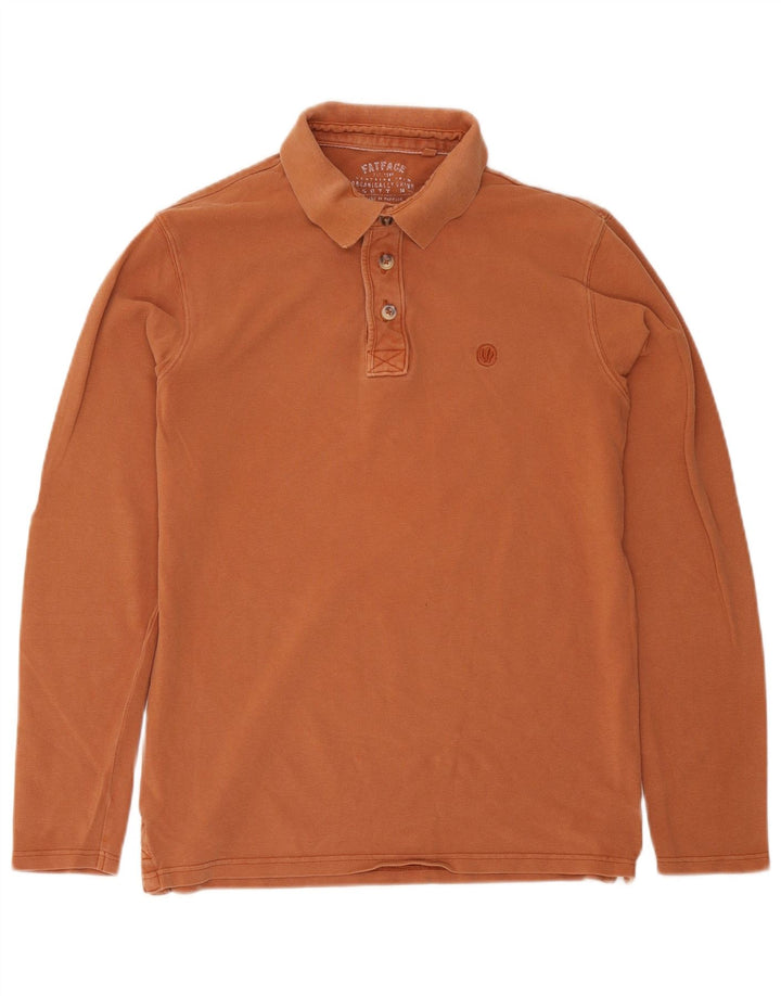 Polo de manga larga para hombre Fat Face Marrón pequeño