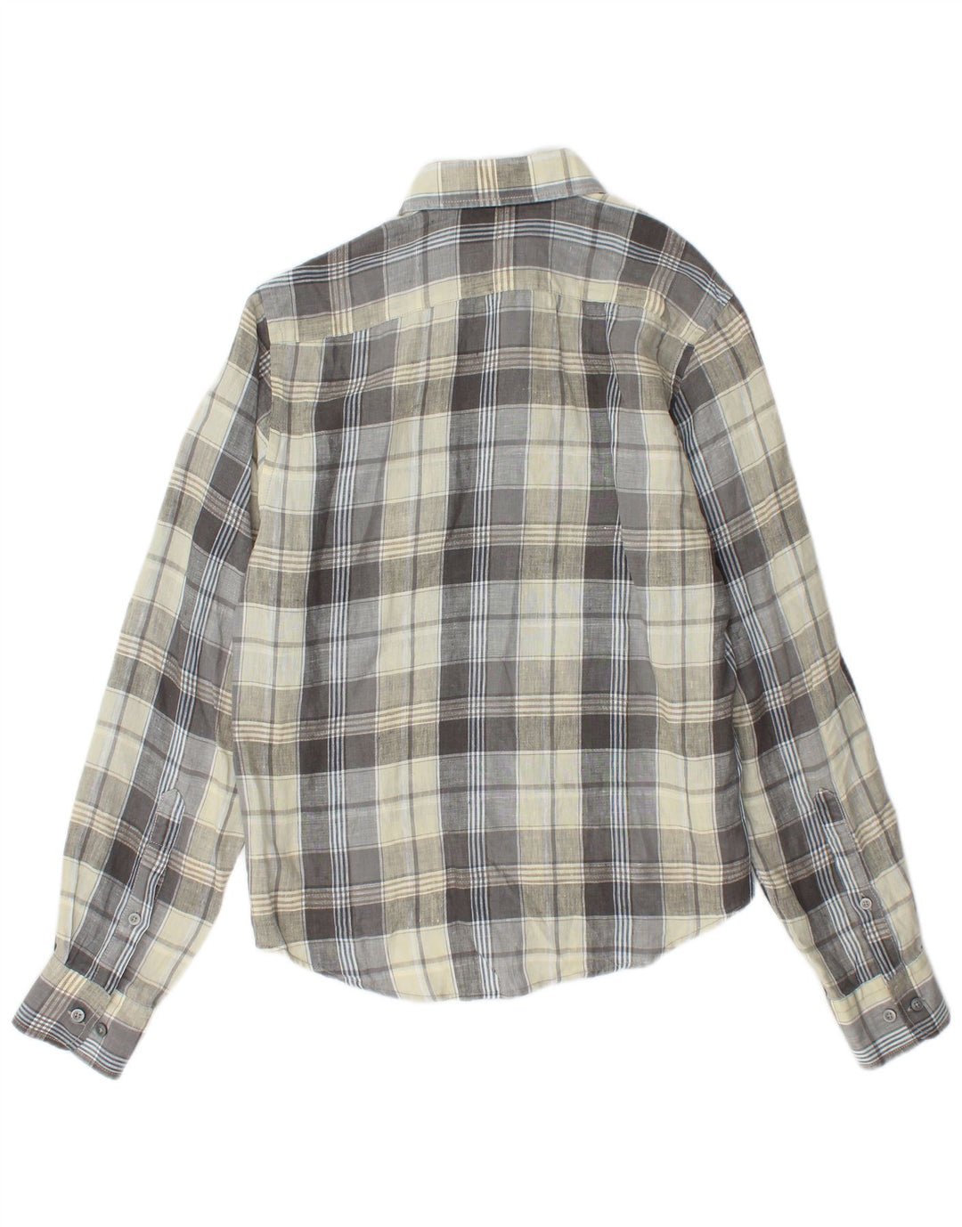 MARLBORO CLASSICS Camisa Slim Fit Hombre Pequeña Lino A Cuadros Multicolor