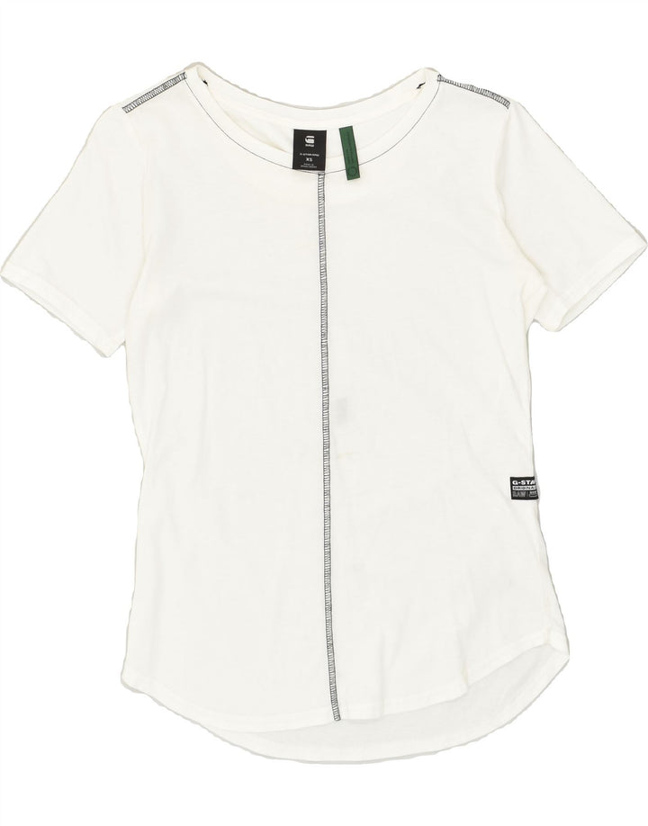G-STAR Womens T-Shirt Top UK 6 XS White Cotton | Vintage G-Star | Thrift | Second-Hand G-Star | Used Clothing | Messina Hembry 
