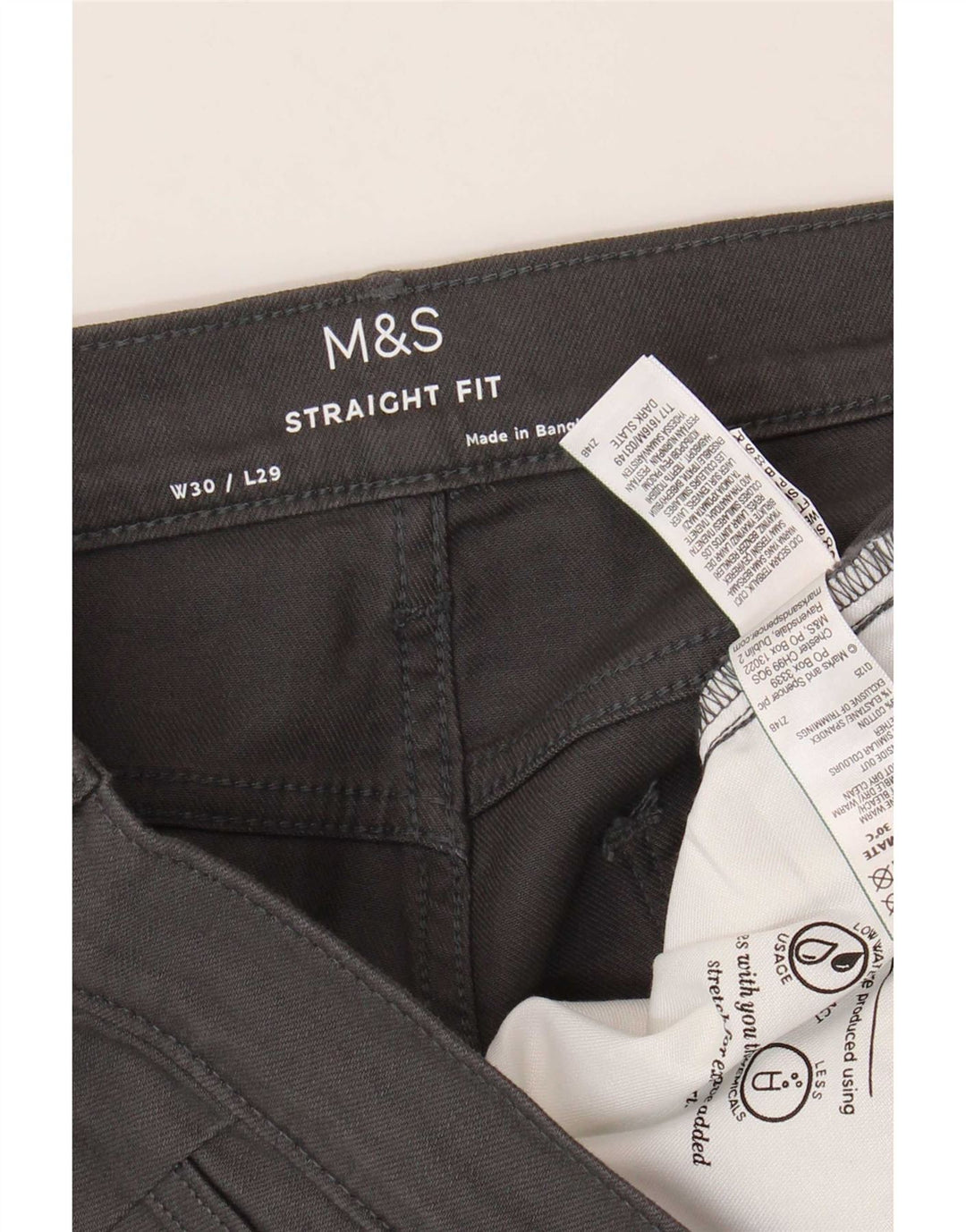 Vaqueros rectos para mujer Marks & Spencer W30 L29 Algodón gris