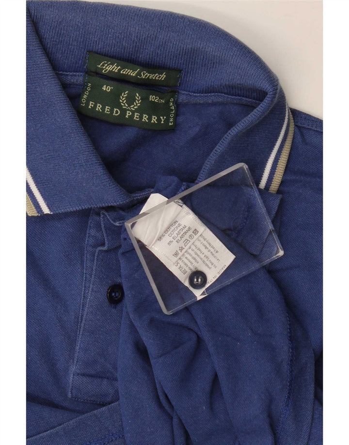 Fred Perry Polo Para Hombre Pequeño Algodón A Rayas Azul Marino