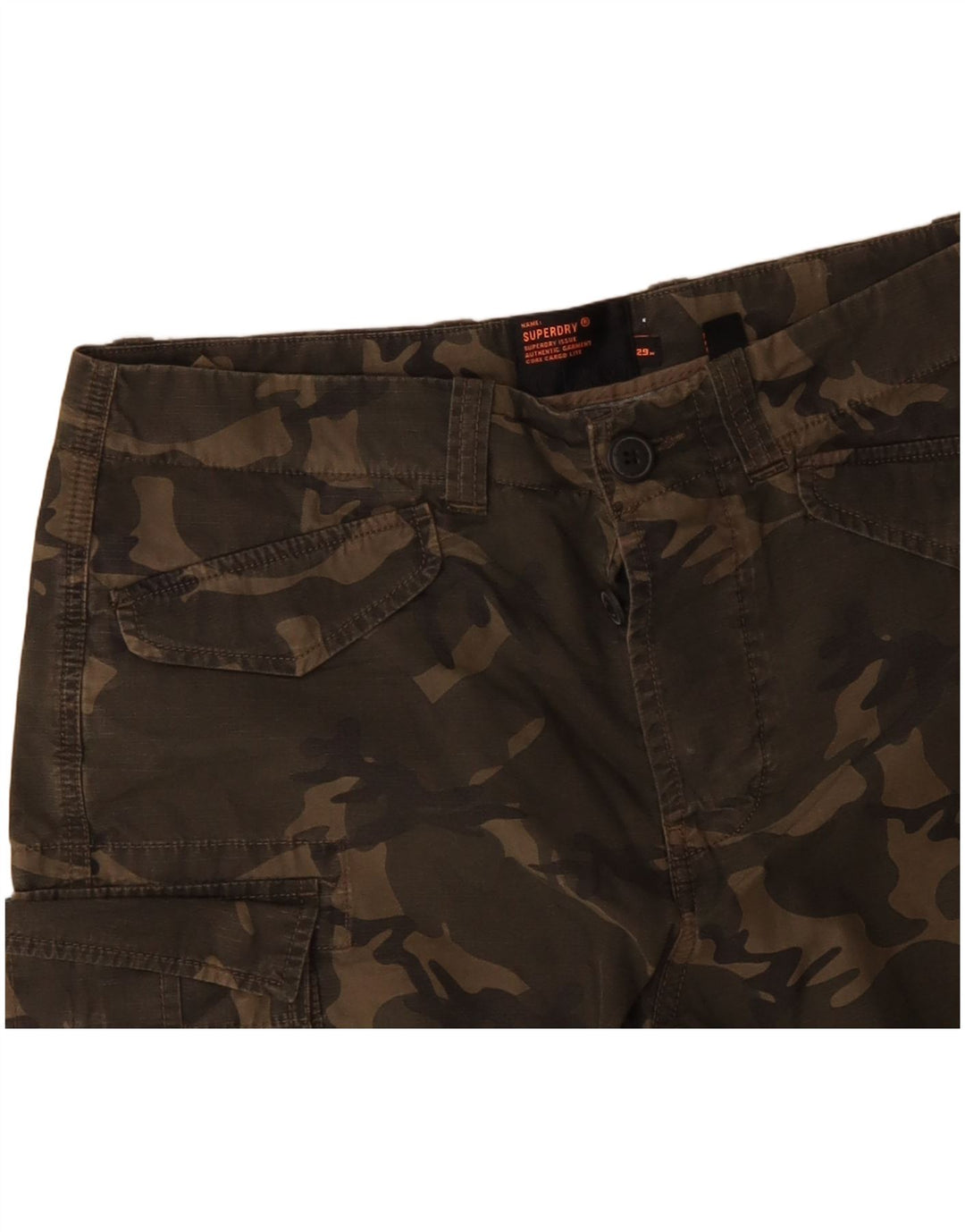SUPERDRY Shorts cargo para hombre W29 Small Khaki Camuflaje Algodón