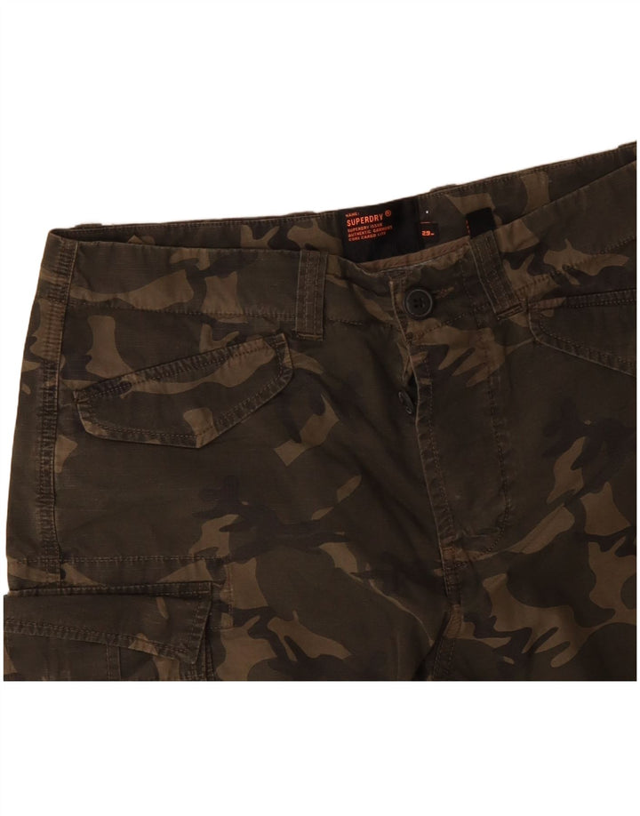 SUPERDRY Shorts cargo para hombre W29 Small Khaki Camuflaje Algodón