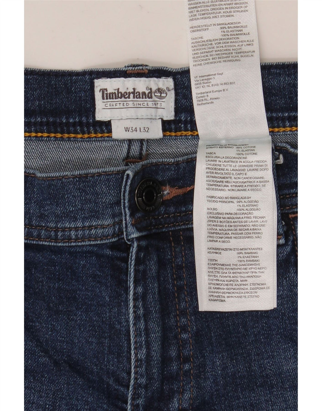 TIMBERLAND Vaqueros rectos para hombre W34 L32 Algodón azul
