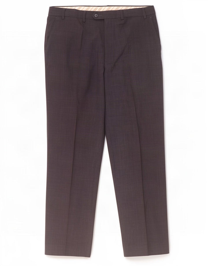 Marks & Spencer Pantalón de traje recto para hombre W38 L33 Poliéster azul marino