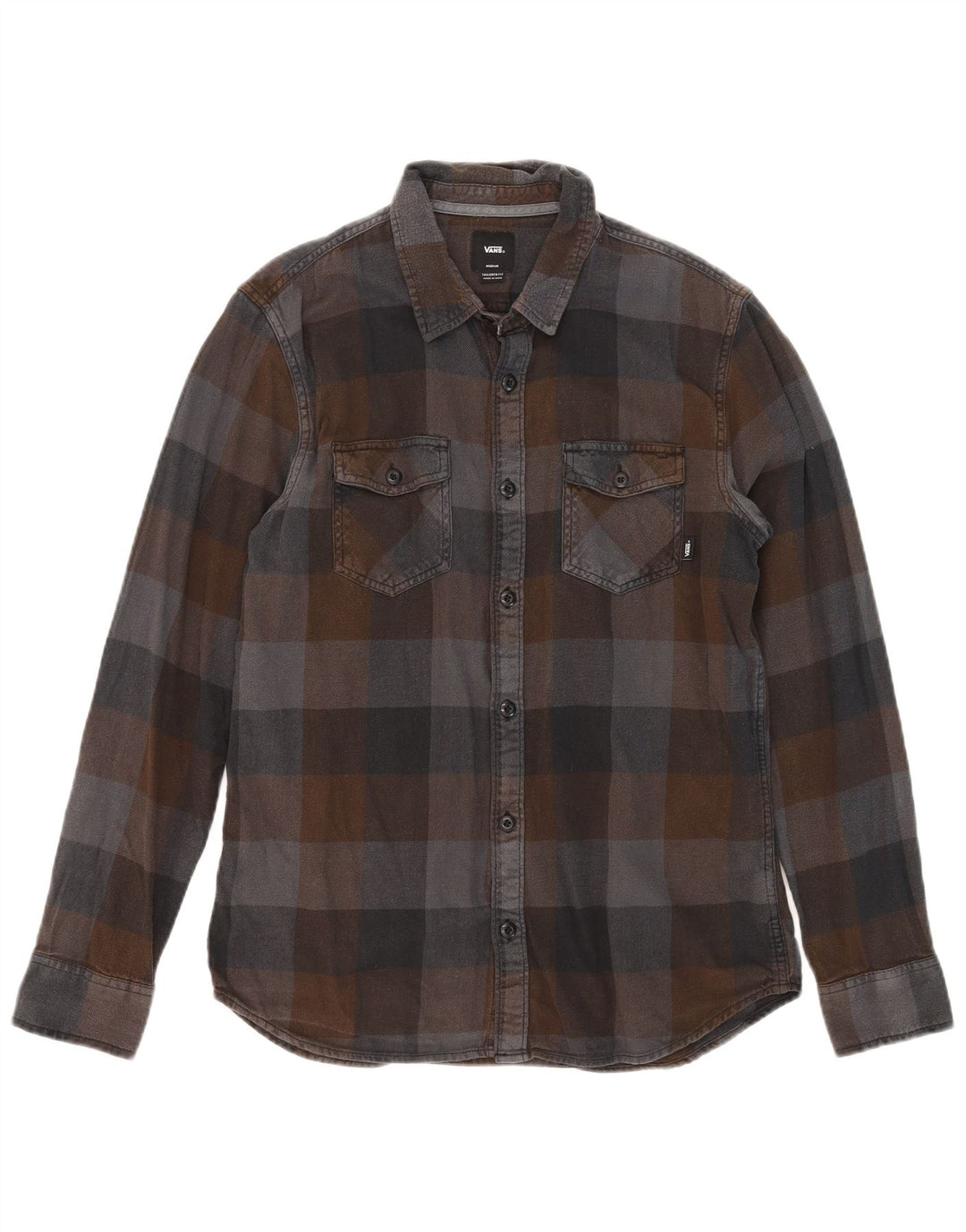 Camisa de franela de corte entallado de algodón a cuadros multicolor de tamaño mediano de Vans Hombre