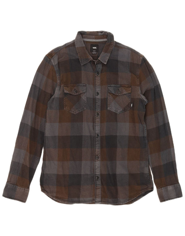 Camisa de franela de corte entallado de algodón a cuadros multicolor de tamaño mediano de Vans Hombre