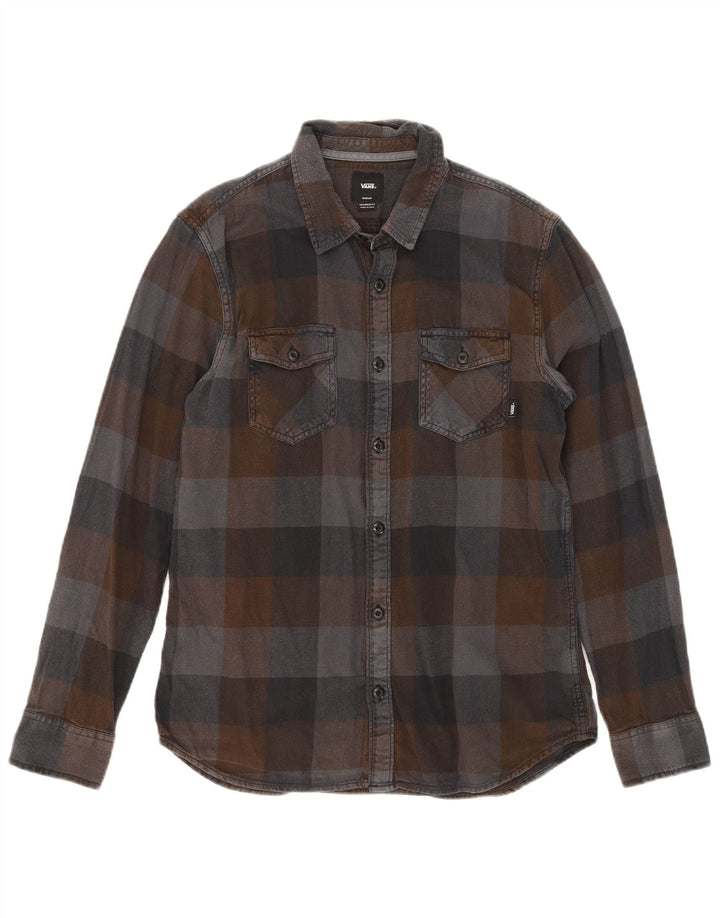 Camisa de franela de corte entallado de algodón a cuadros multicolor de tamaño mediano de Vans Hombre