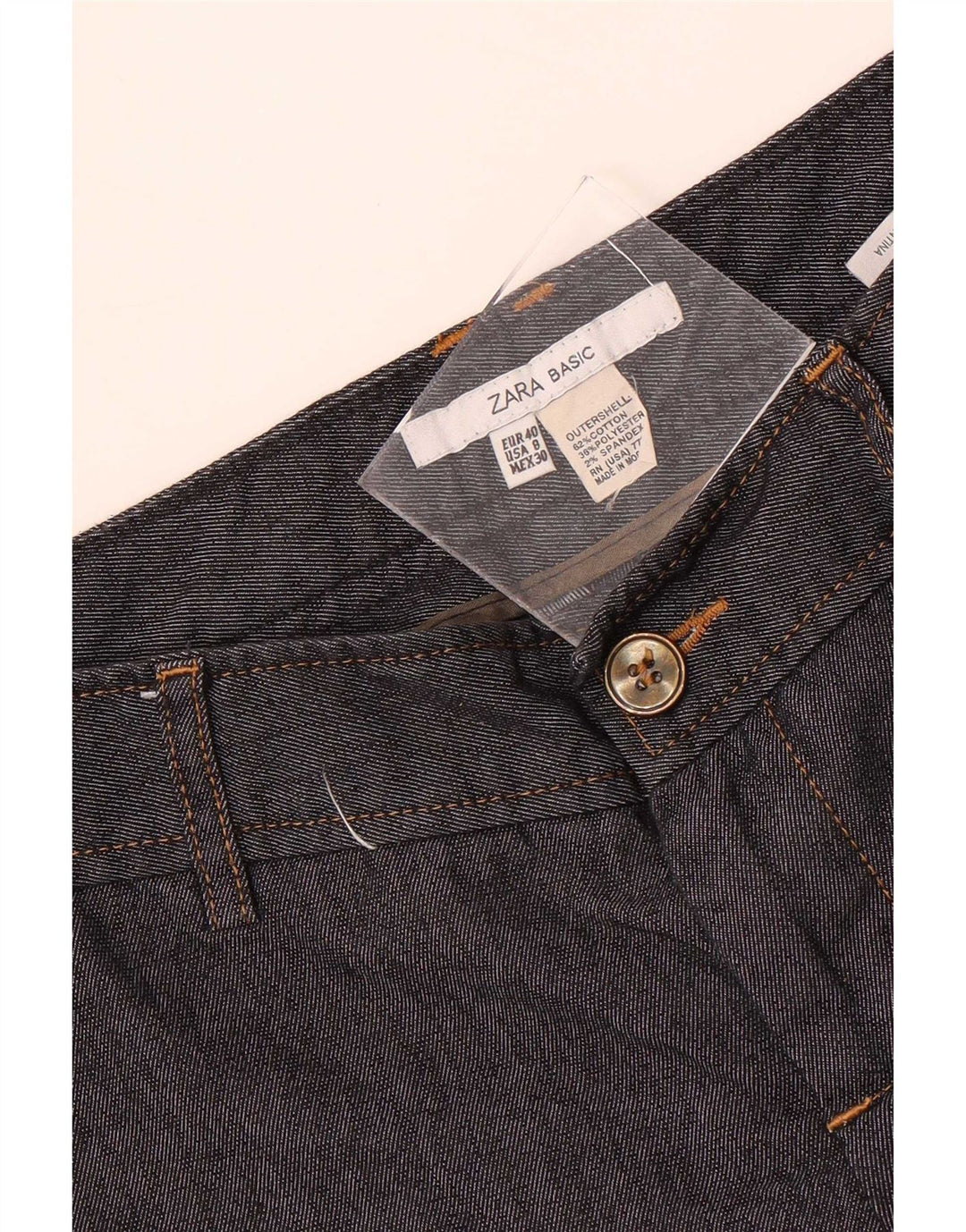 Zara Bermudas Chinos para Mujer EU 40 Medium W30 Algodón Negro