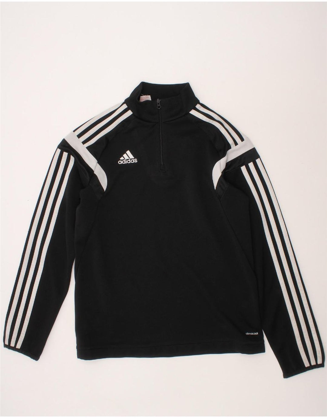 ADIDAS Boys Climacool Pullover Tracksuit Top 11-12 Years Large  Black Vintage Adidas and Second-Hand Adidas from Messina Hembry 
