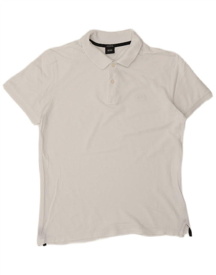 HUGO BOSS Polo de corte regular para hombre pequeño blanco