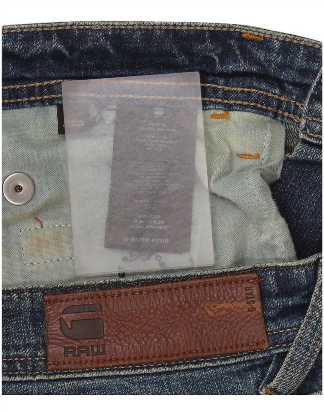 Vaqueros ajustados para hombre G-STAR W32 L34 Algodón azul