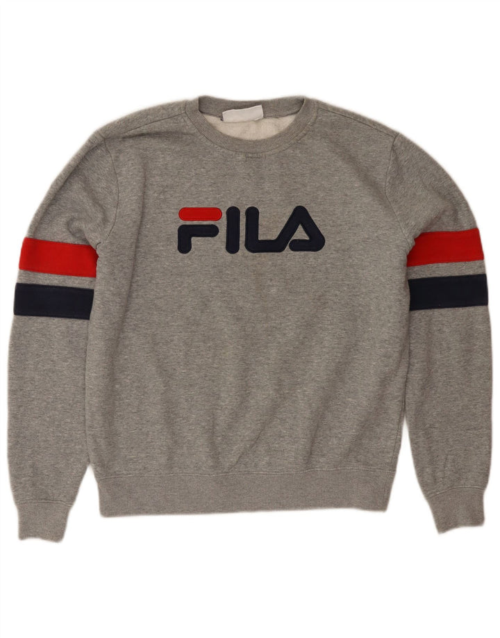 FILA - Sudadera gráfica para mujer, talla 40, color gris medio