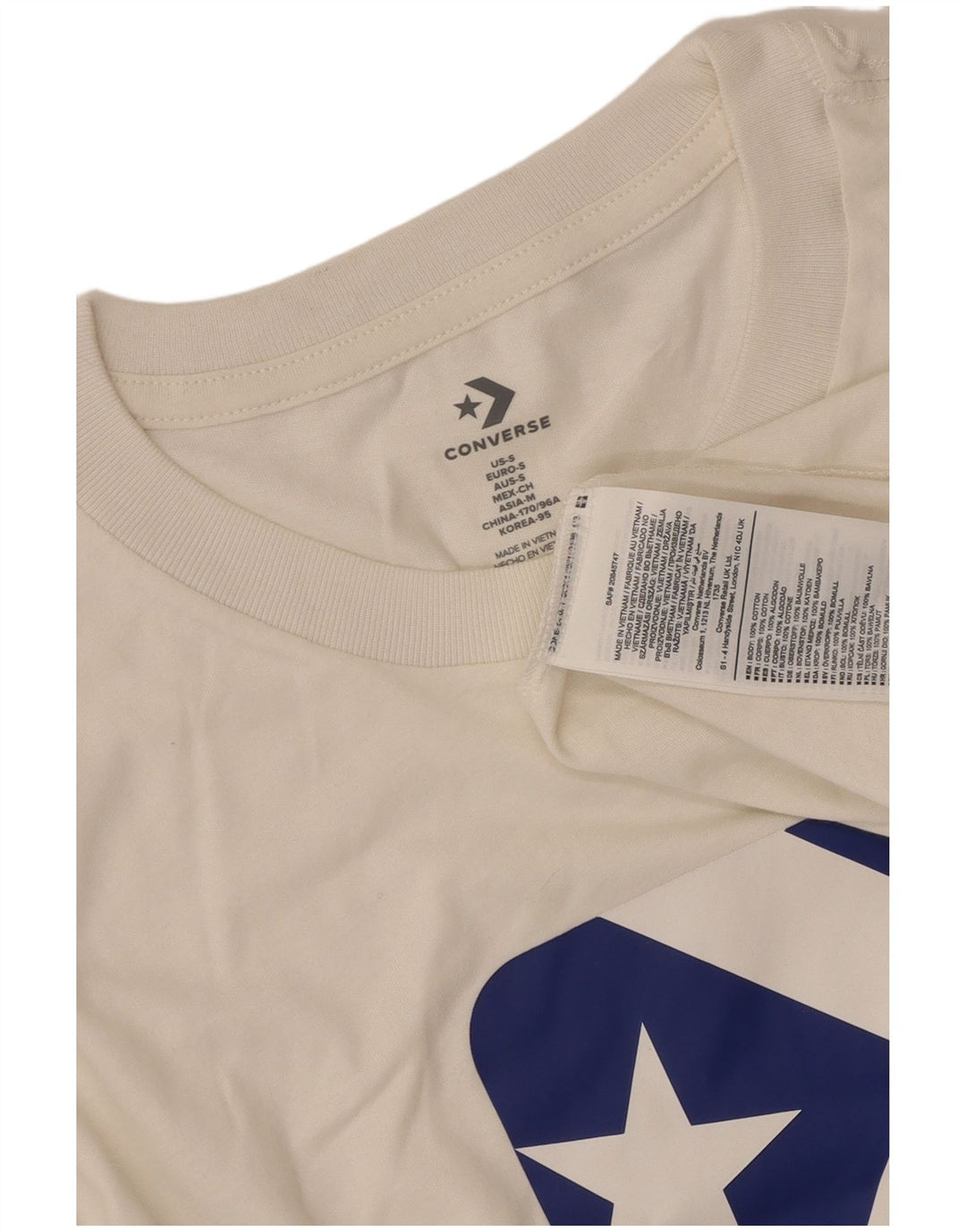 Converse - Camiseta gráfica para hombre, talla pequeña, algodón blanco