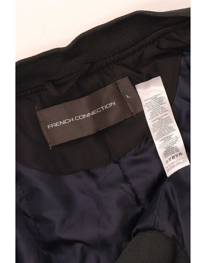 French Connection Chaqueta Bomber para Hombre UK 40 Grande Poliéster Negro