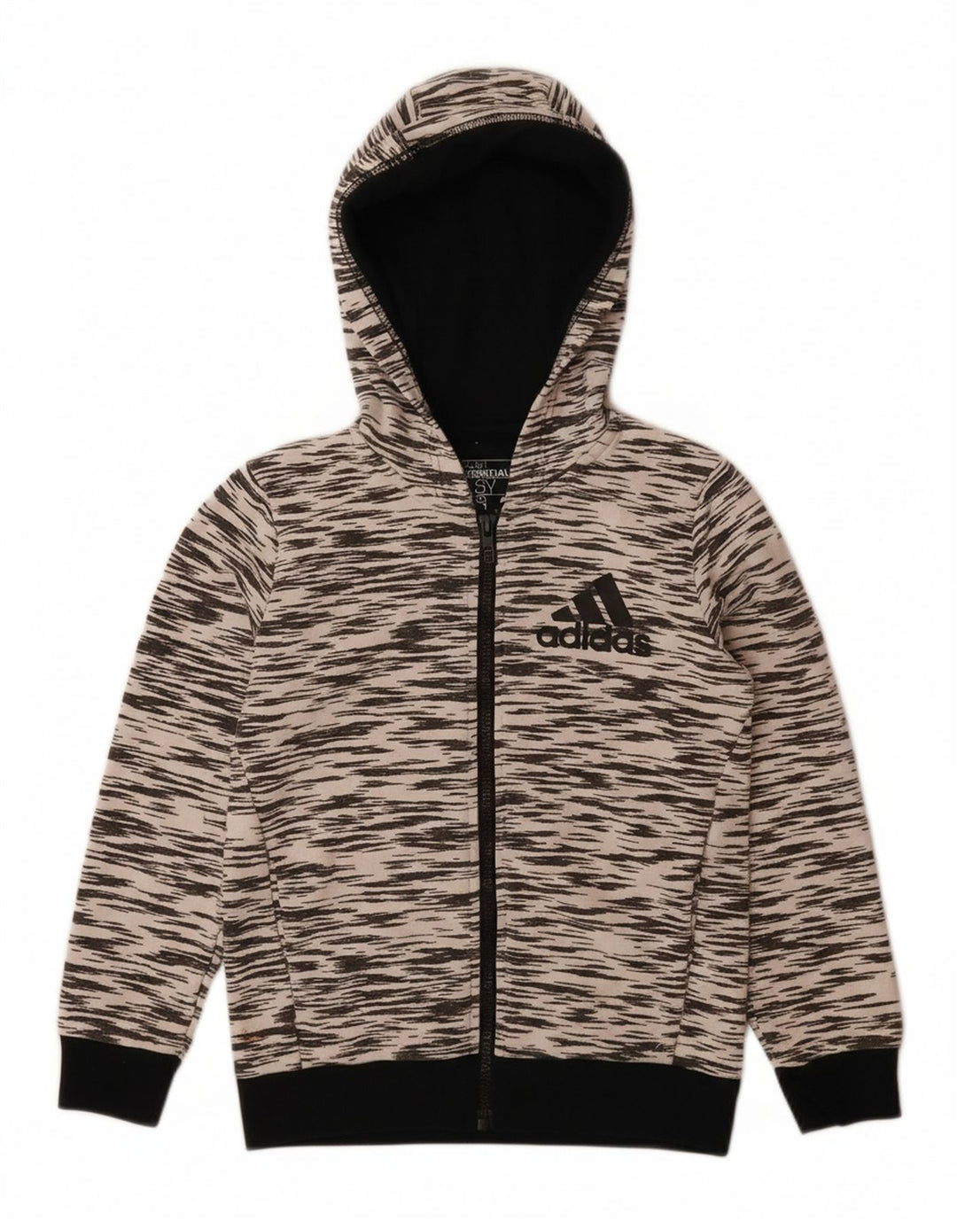 ADIDAS Suéter con capucha y cremallera Climalite para niños 7-8 años Poliéster moteado gris