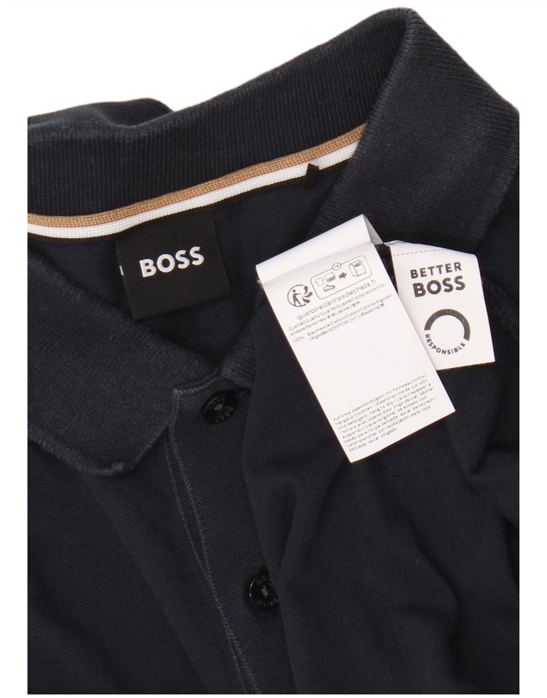 Polo Hugo Boss Hombre Algodón Azul Marino Medio