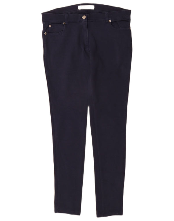 Zara Mujer Pantalón Casual Pitillo Mediano W30 L30 Azul Marino Algodón