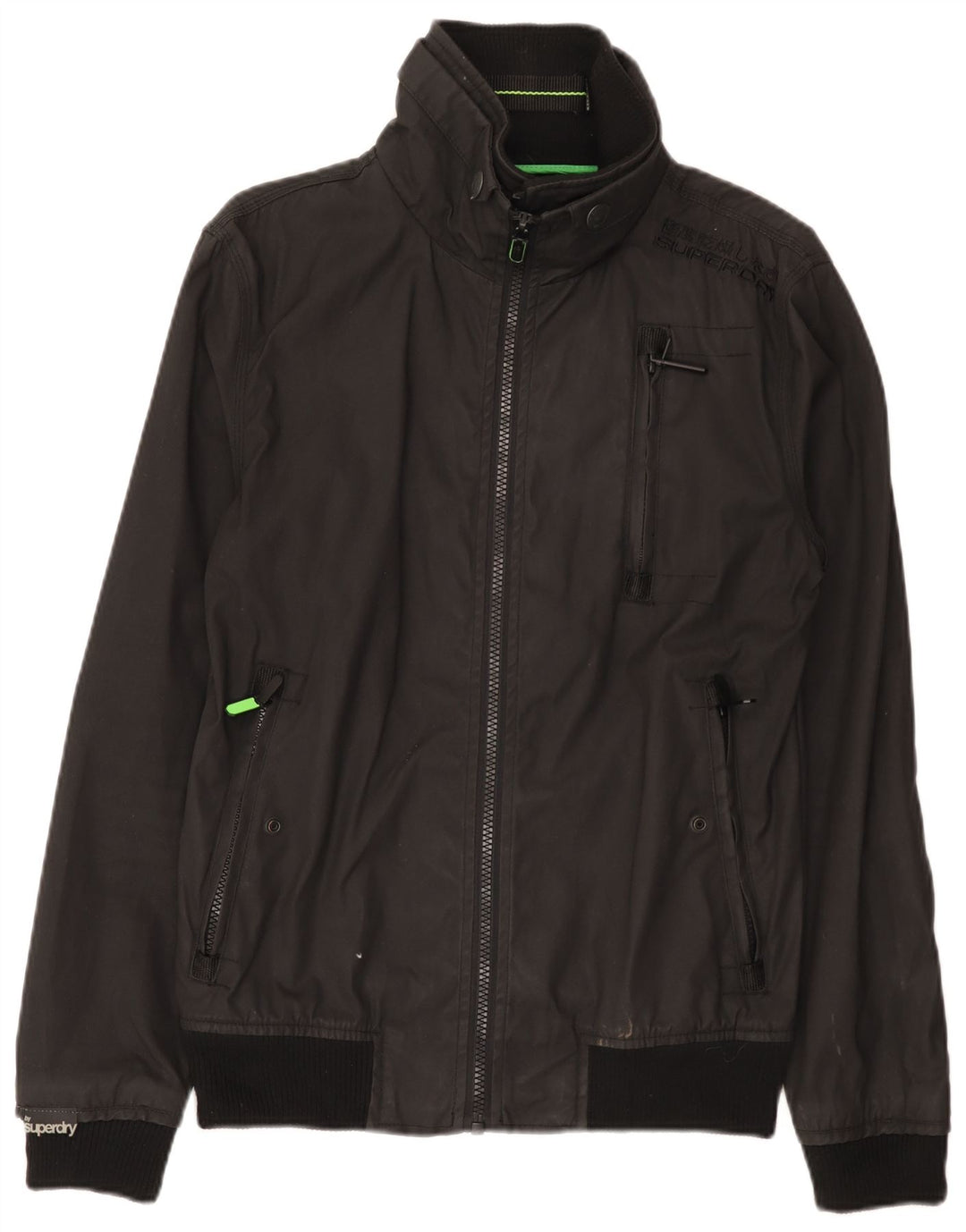 Superdry Chaqueta Bomber para Hombre UK 38 Mediana Algodón Negro