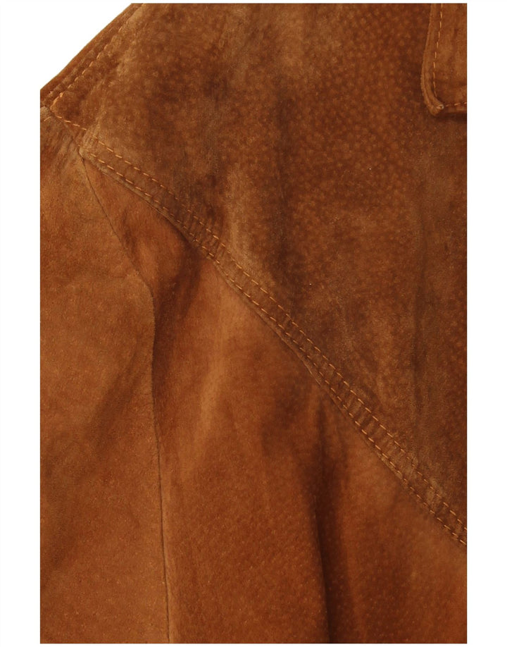 VINTAGE Chaqueta Blazer de ante de 3 botones para hombre Reino Unido 42 XL Marrón