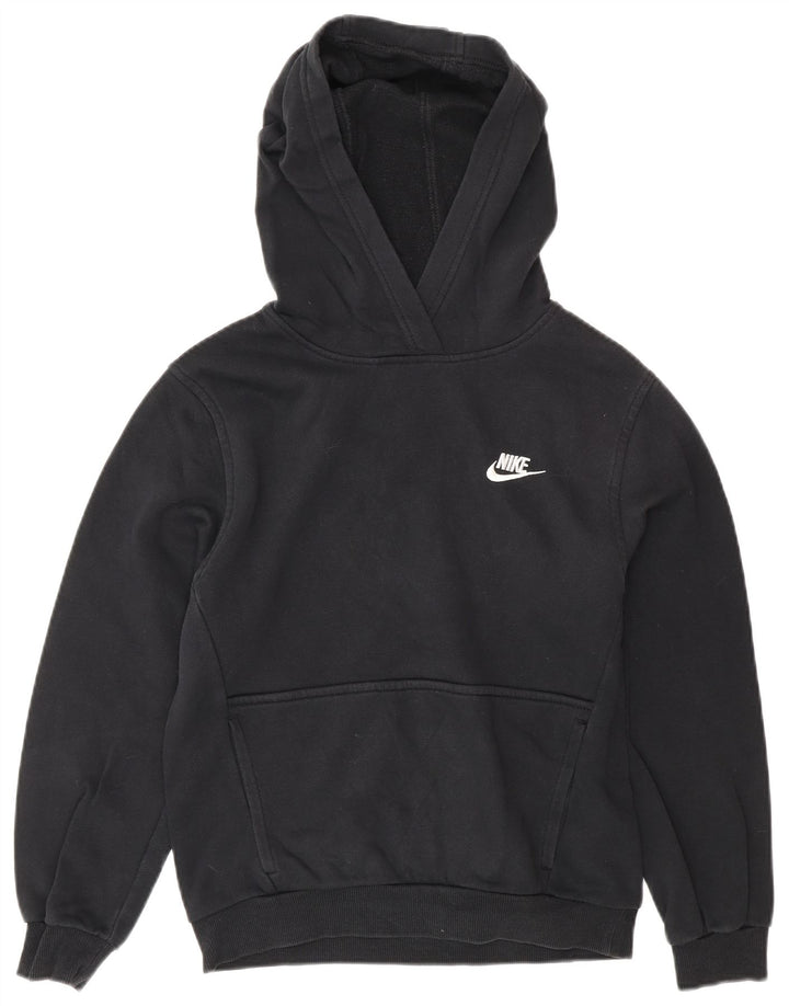 Nike - Sudadera con capucha para niños (12-13 años, talla grande, algodón negro)