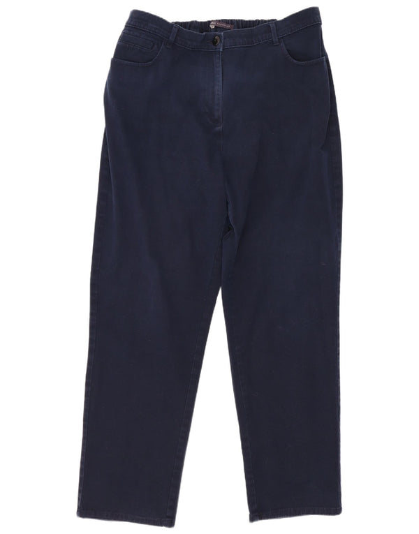 Marks & Spencer Pantalones casuales cónicos para mujer UK 20 2XL W36 L28 Azul marino