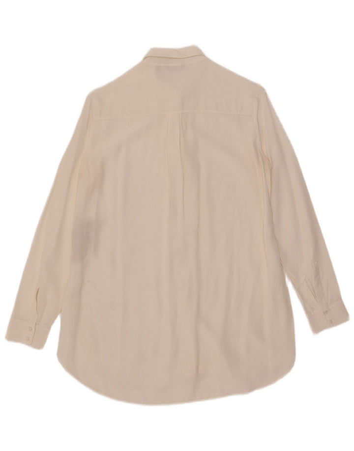 Massimo Dutti Blusa Camisa Mujer EU 36 XS Blanco Seda