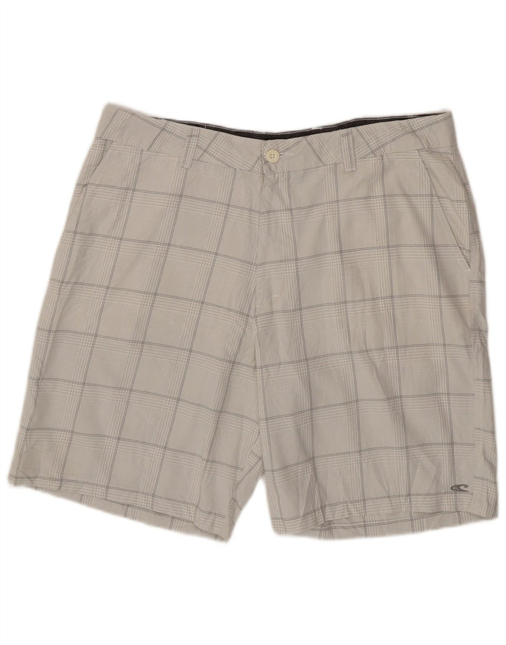 O'Neill Pantalones cortos chinos para hombre W38 XL Poliéster a cuadros grises