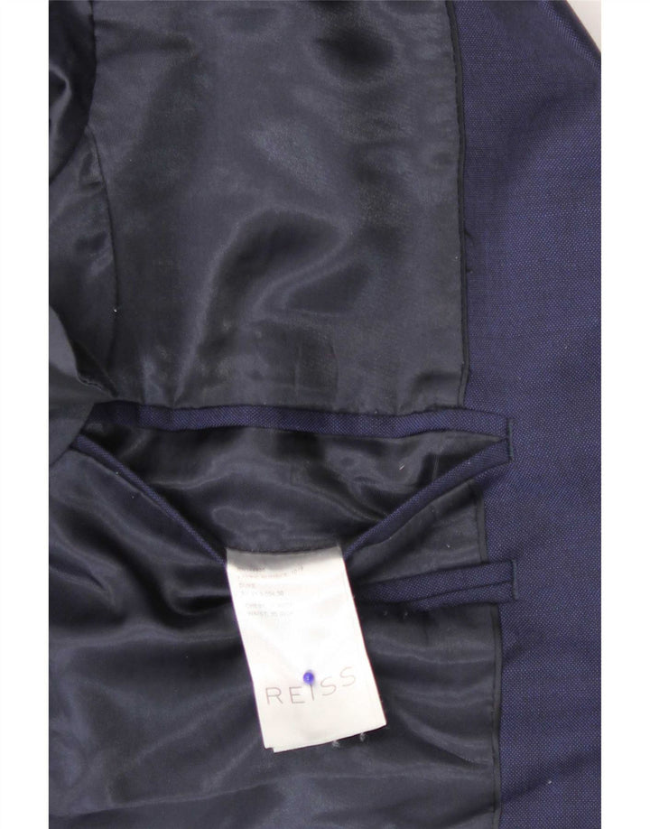 Reiss Chaqueta tipo blazer con 1 botón para hombre UK 36 Small Lana azul marino