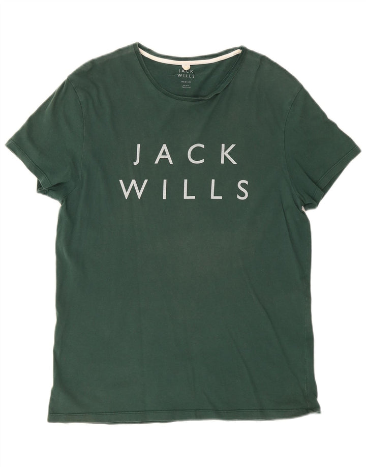 Jack Wills Camiseta gráfica para hombre Top Algodón verde medio