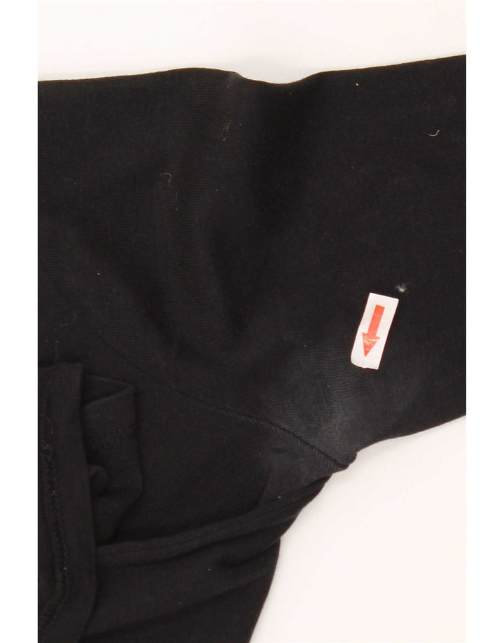 Zara Mujer Top Manga 3/4 UK 8 Pequeño Algodón Negro