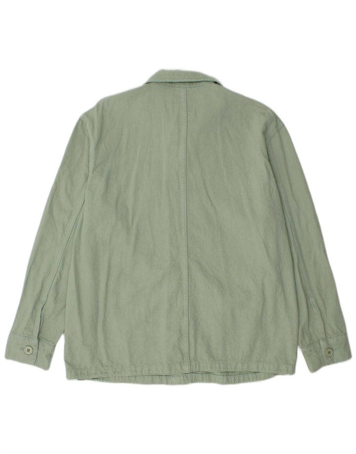 Zara Mens Utility Jacket UK 38 Algodón Verde Medio