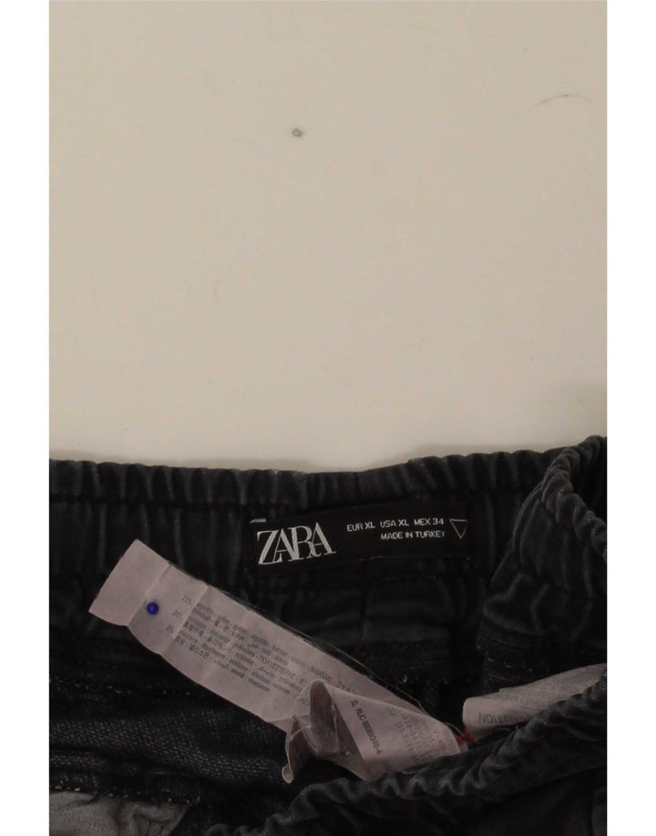Zara Hombre Shorts Chinos XL W34 Algodón Gris