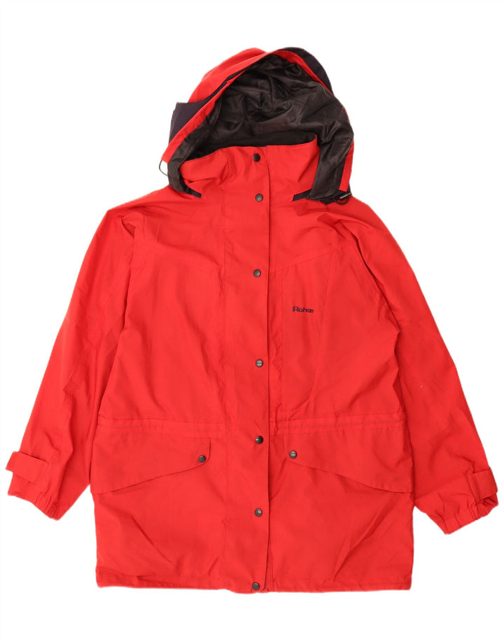 Rohan Chubasquero con capucha para mujer UK 44 Poliéster rojo medio