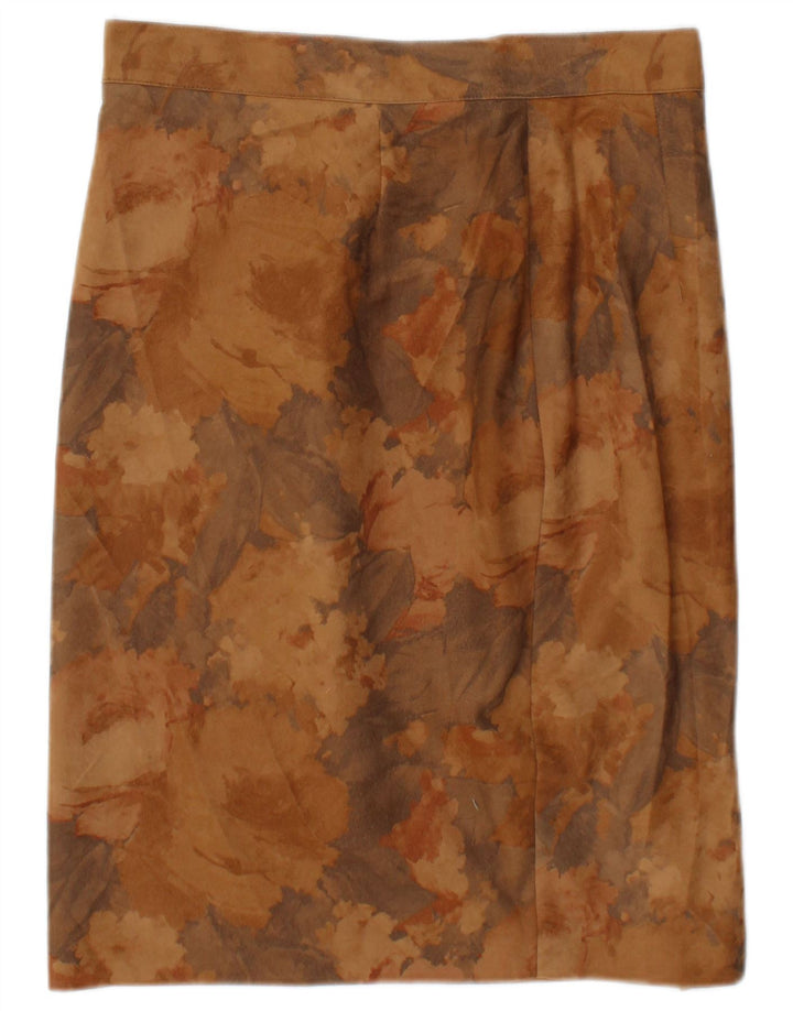 VINTAGE Womens Abstract Pattern Straight Skirt Medium W30  Brown Polyester