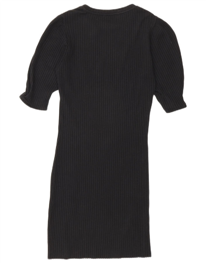 Zara Mujer Vestido Ajustado Reino Unido 44 Grande Negro