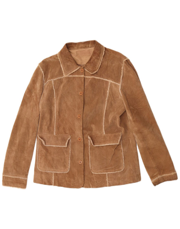 Conbipel Chaqueta de ante para mujer IT 46 Cuero marrón grande