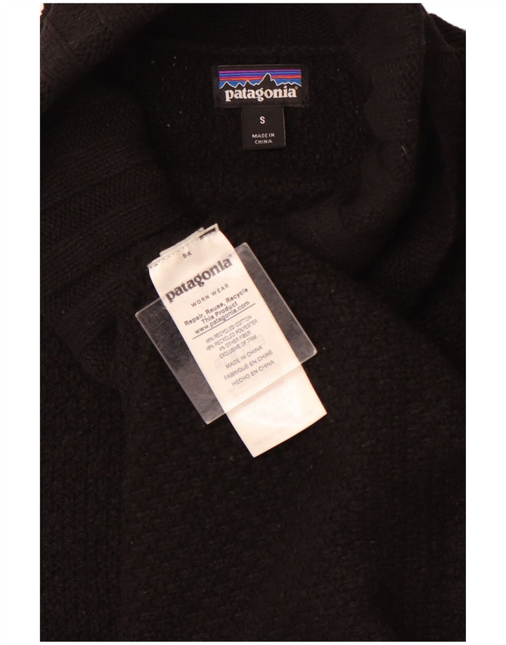 PATAGONIA Suéter extragrande con cuello vuelto para mujer UK 10 Small Black
