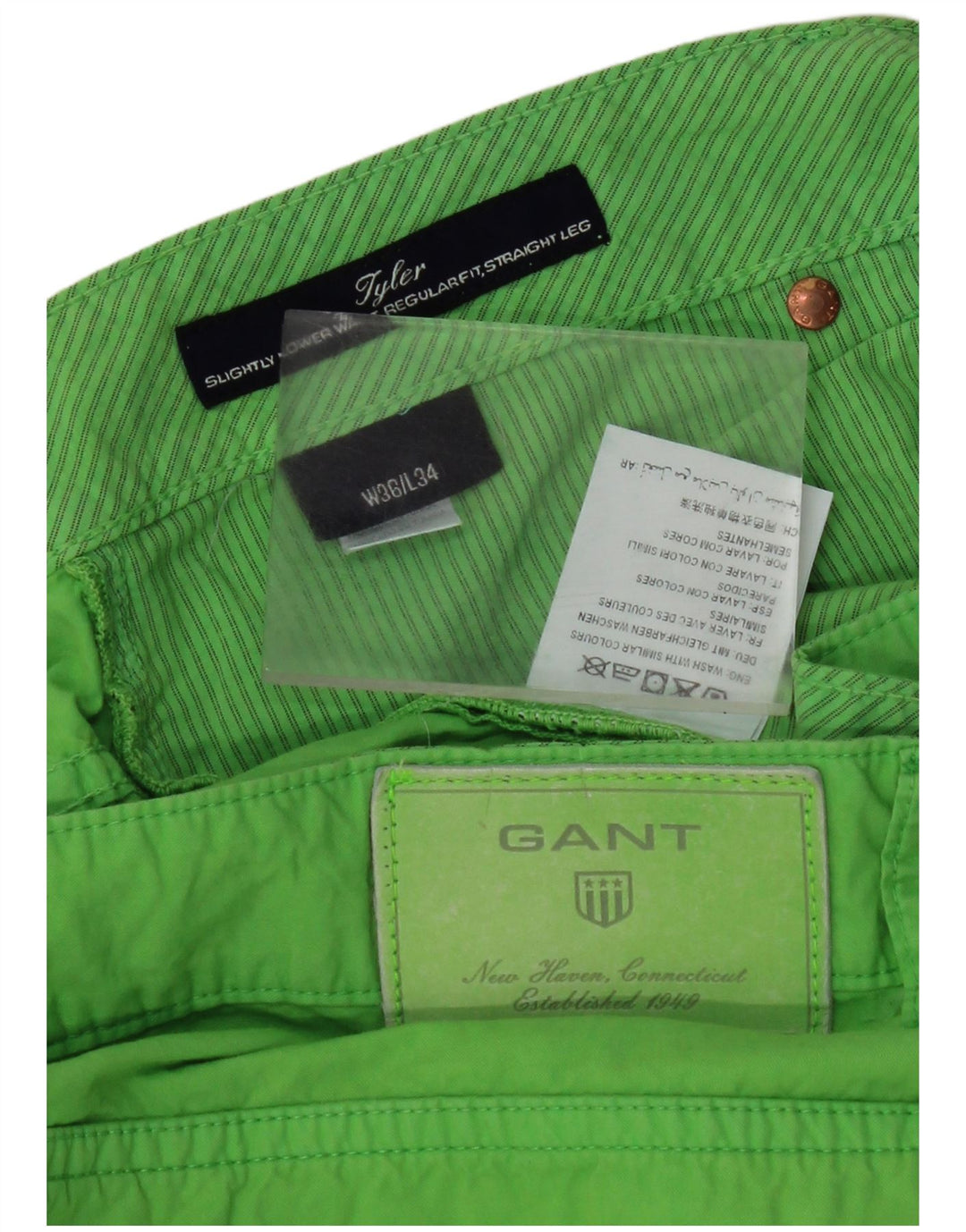 GANT Pantalones cortos informales Tyler de corte regular para hombre W36 Algodón verde grande