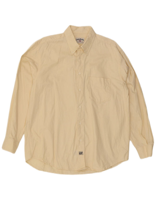 Camisa Carrera Hombre XL Algodón Amarillo