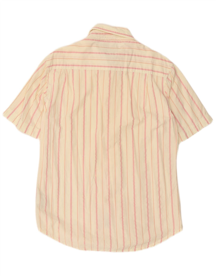 Fila Camisa de manga corta para hombre de algodón a rayas blanco roto medio