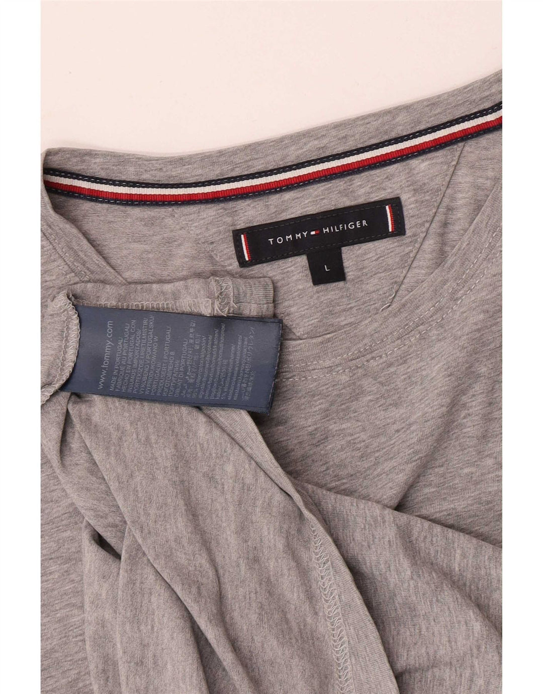 Tommy Hilfiger - Camiseta para hombre, talla grande, algodón gris